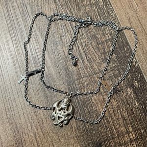Gothic punk skull choker necklace